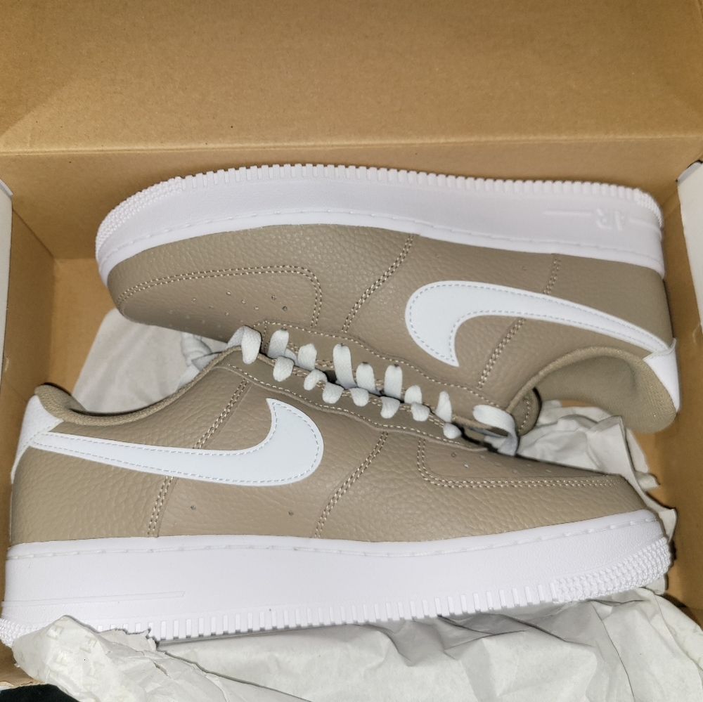 Nike Air Force 1 Low in Taupe with White Swoosh